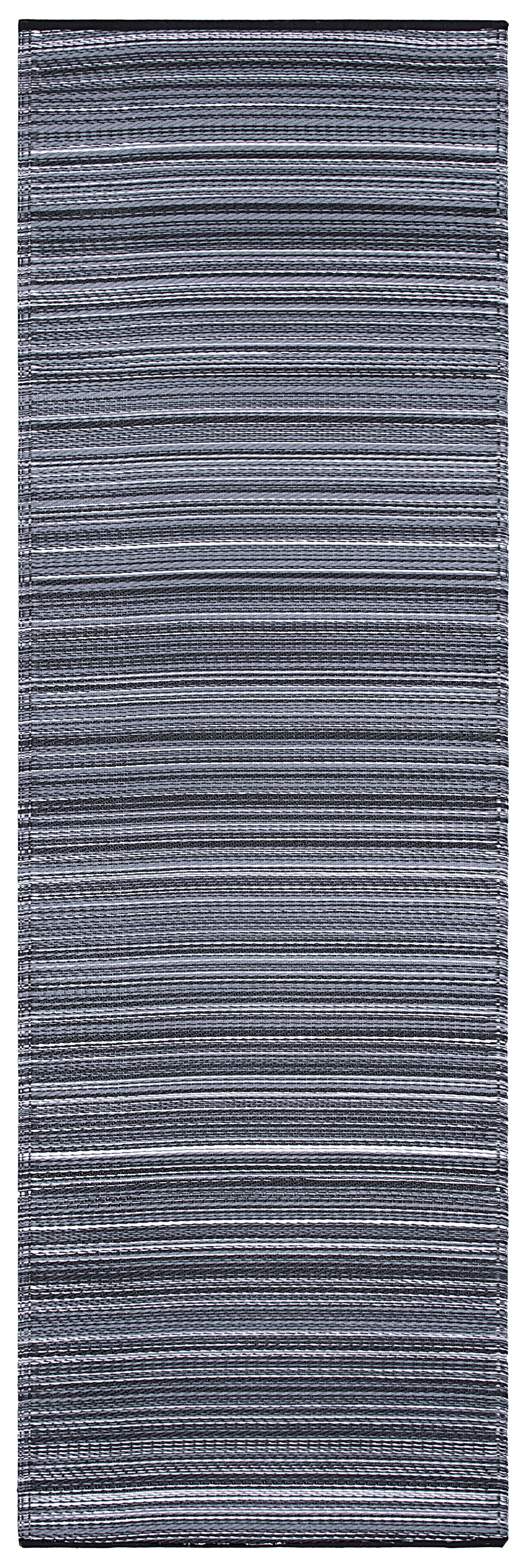 Turquoise Outdoor Rug, size view of rug laid flat 2.5x8 in Midnight