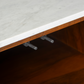 Cove 51" White Marble & Solid Wood Sideboard Media Cabinet