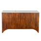 Cove 51" White Marble & Solid Wood Sideboard Media Cabinet