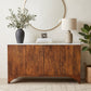 Cove 51" White Marble & Solid Wood Sideboard Media Cabinet