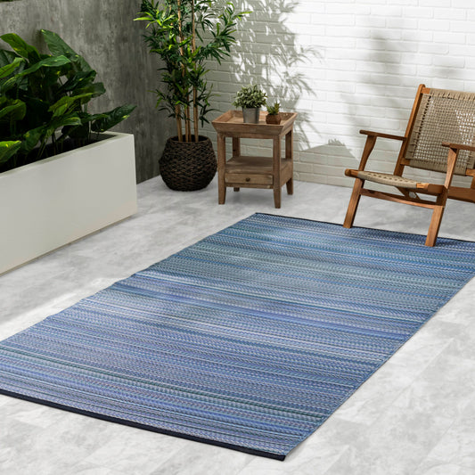 Indigo Outdoor Rug, lifestyle patio scene