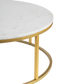 Evolve Round Marble Coffee Table For Living Room - White/Gold 36"