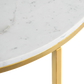 Evolve Round Marble Coffee Table For Living Room - White/Gold 36"
