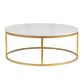 Evolve Round Marble Coffee Table For Living Room - White/Gold 36"