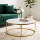 Evolve Round Marble Coffee Table For Living Room - White/Gold 36"