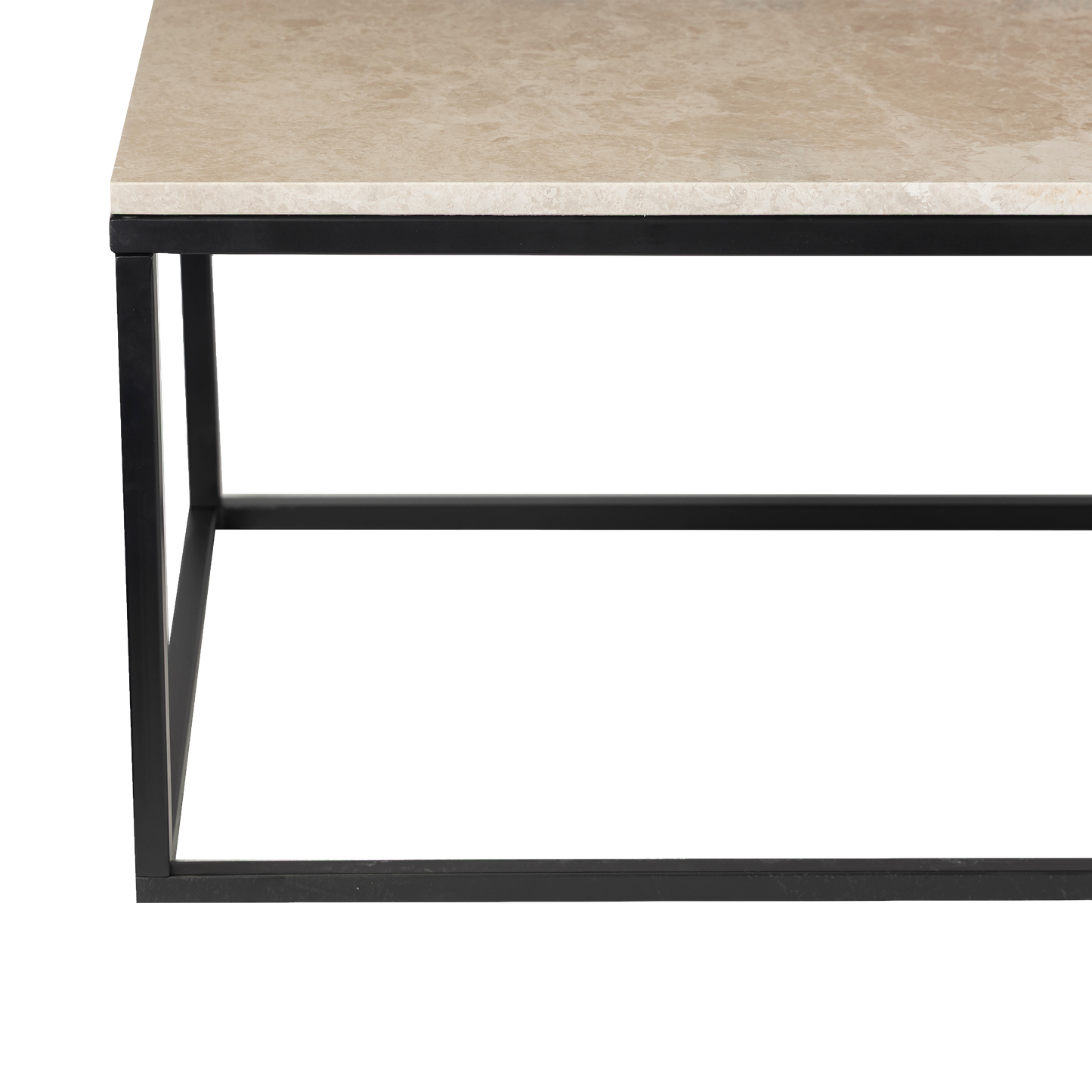 Evolve Marble Coffee Table For Living Room - Beige/Black 47"