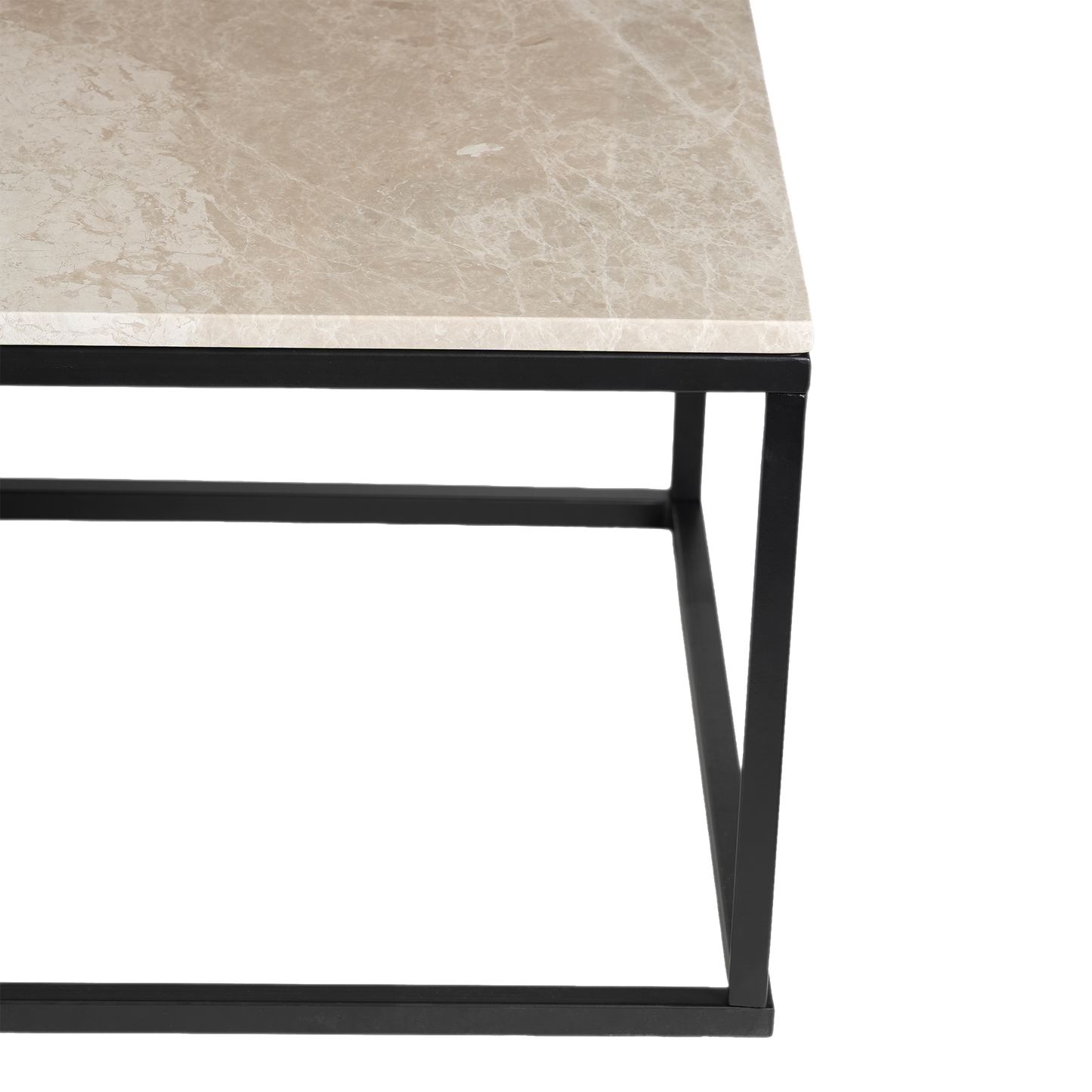 Evolve Marble Coffee Table For Living Room - Beige/Black 47"
