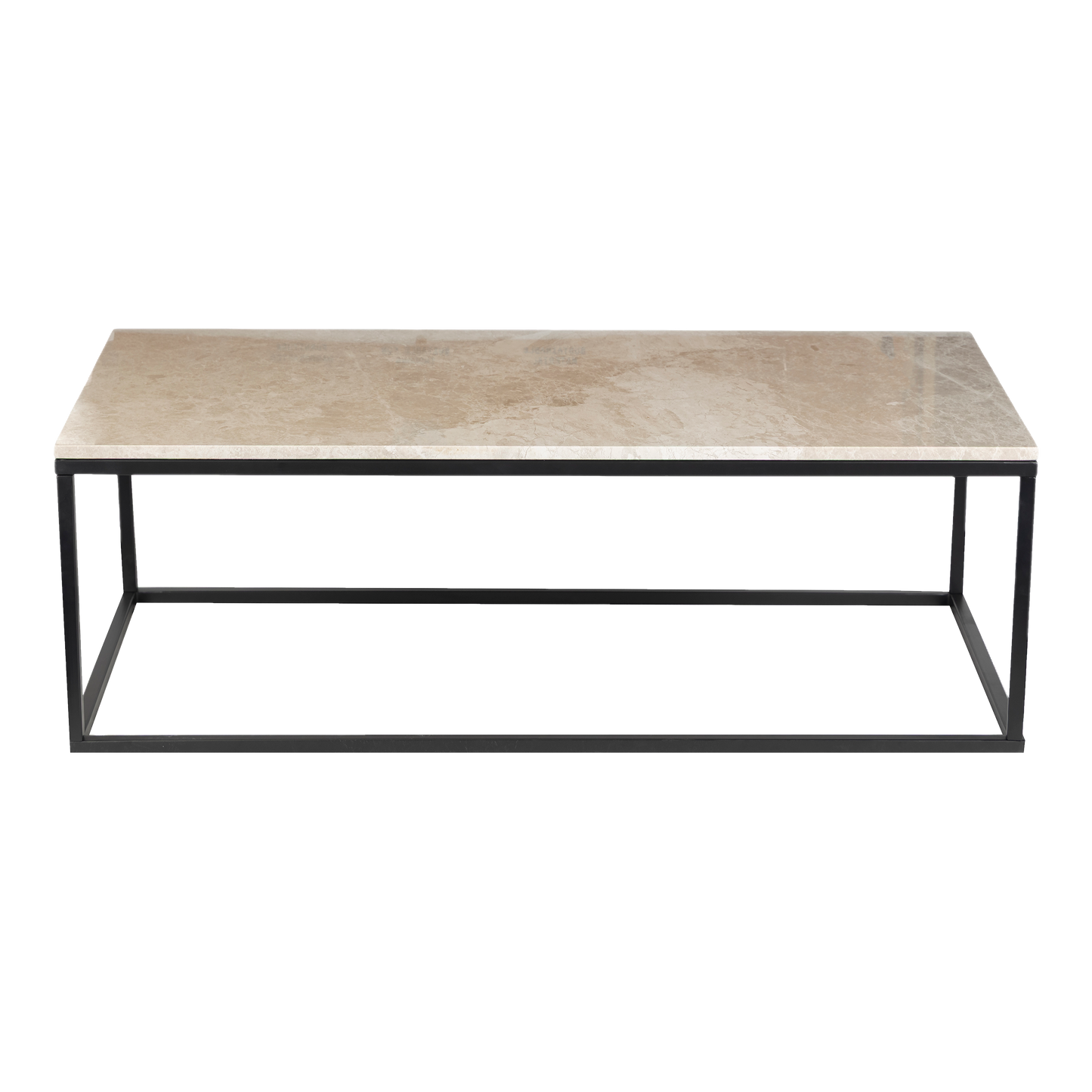 Evolve Marble Coffee Table For Living Room - Beige/Black 47"