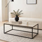 Evolve Marble Coffee Table For Living Room - Beige/Black 47"