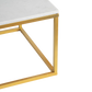 Evolve Contemporary Marble Coffee Table For Living Room - White/Gold 47"