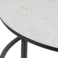 Evolve Round Marble Coffee Table For Living Room - White/Black 36"