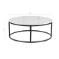 Evolve Round Marble Coffee Table For Living Room - White/Black 36"