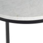 Evolve Round Marble Side Table For Living Room - White/Black 20"