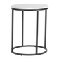 Evolve Round Marble Side Table For Living Room - White/Black 20"