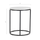 Evolve Round Marble Side Table For Living Room - White/Black 20"