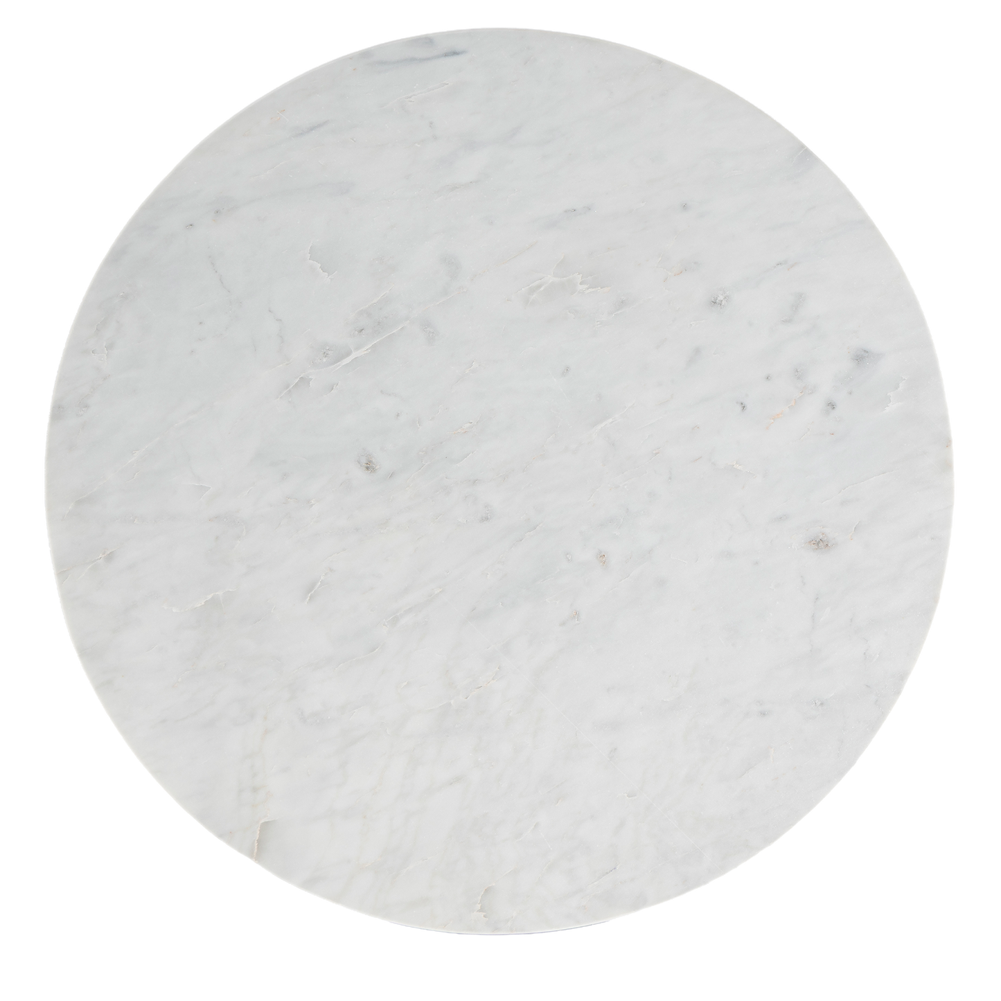 Evolve Round Marble Side Table For Living Room - White/Black 20"