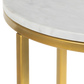 Evolve Round Marble Side Table For Living Room - White/Gold 20"