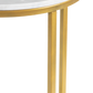 Evolve Round Marble Side Table For Living Room - White/Gold 20"