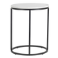 Evolve Round Marble Side Table For Living Room - White/Black 20"