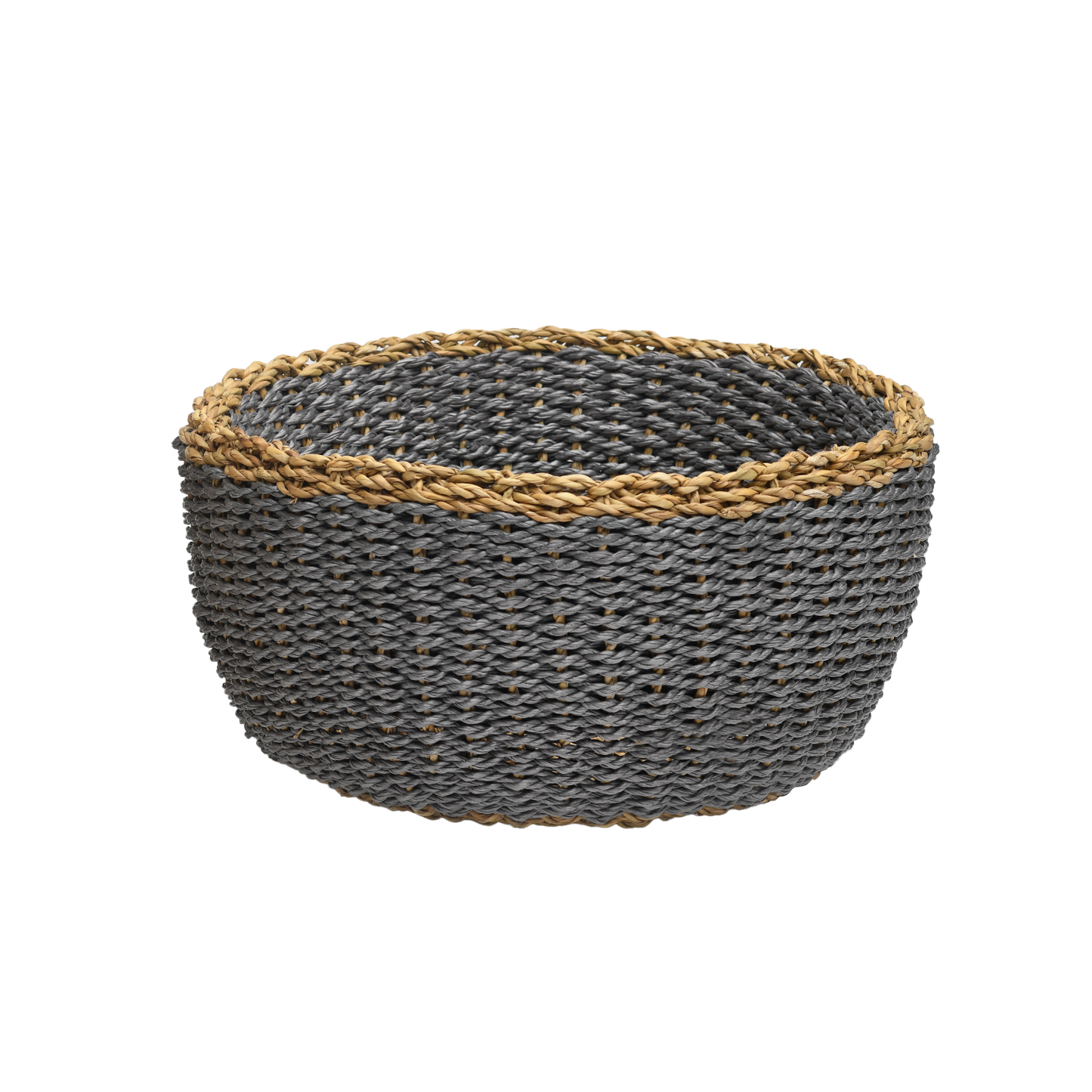 Fez - Dark Round Belly Storage Basket with Handle