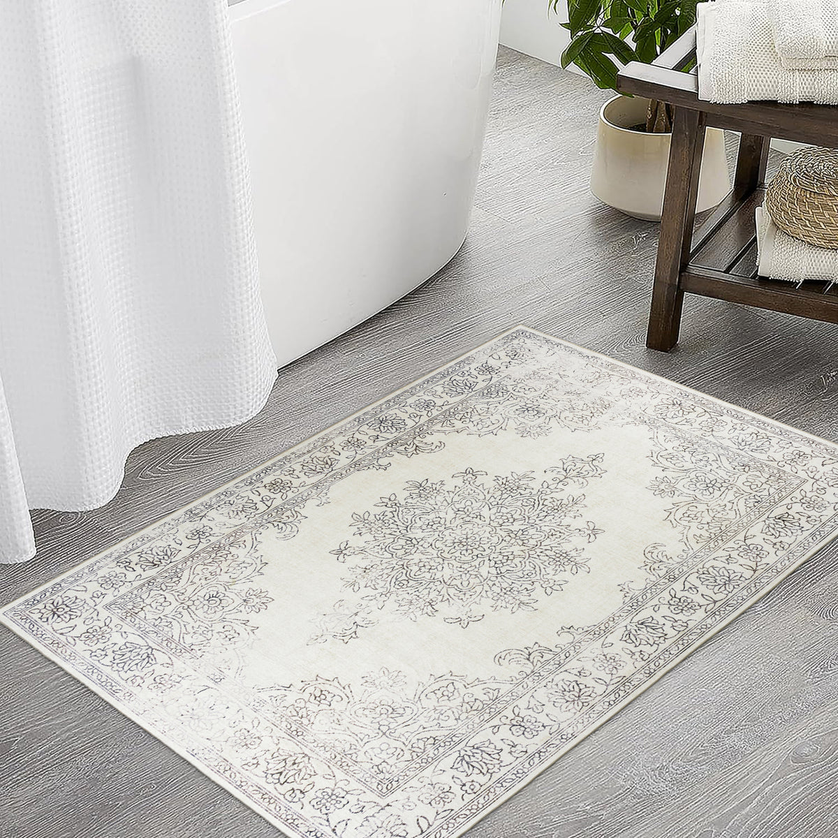 Ivory Area Rug, product view angle 6