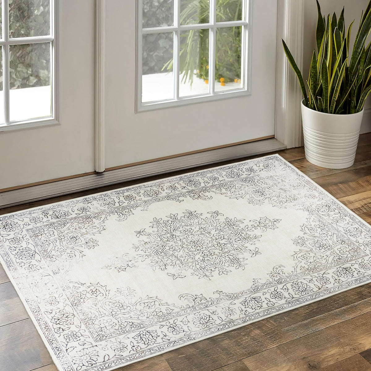 Ivory Area Rug, product view angle 5