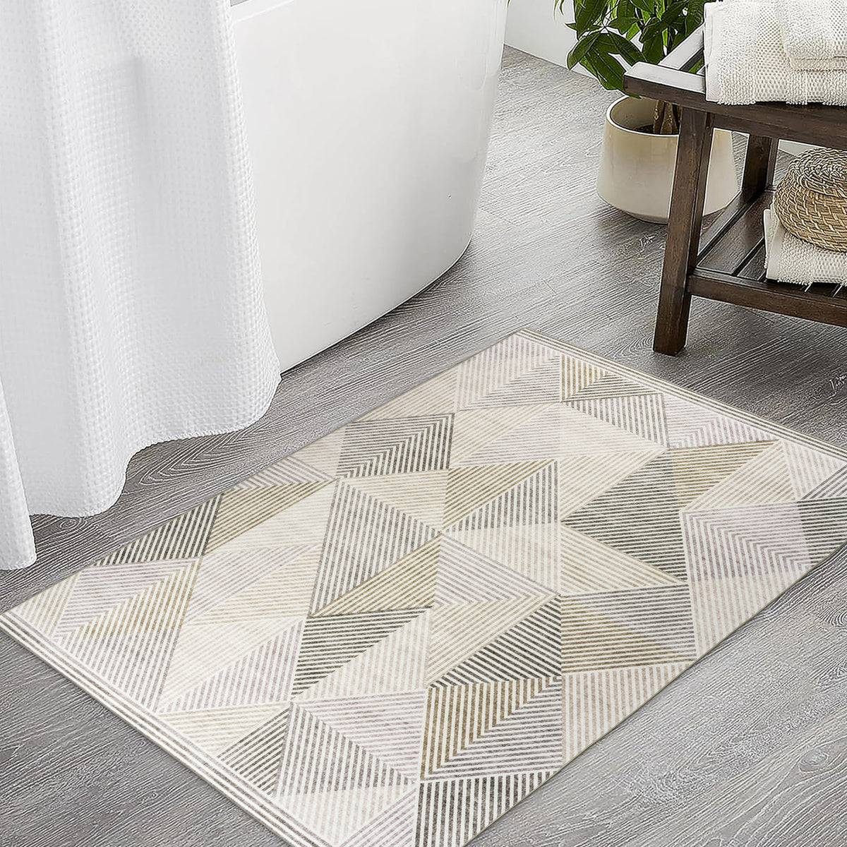 Beige Ivory Area Rug, product view angle 17