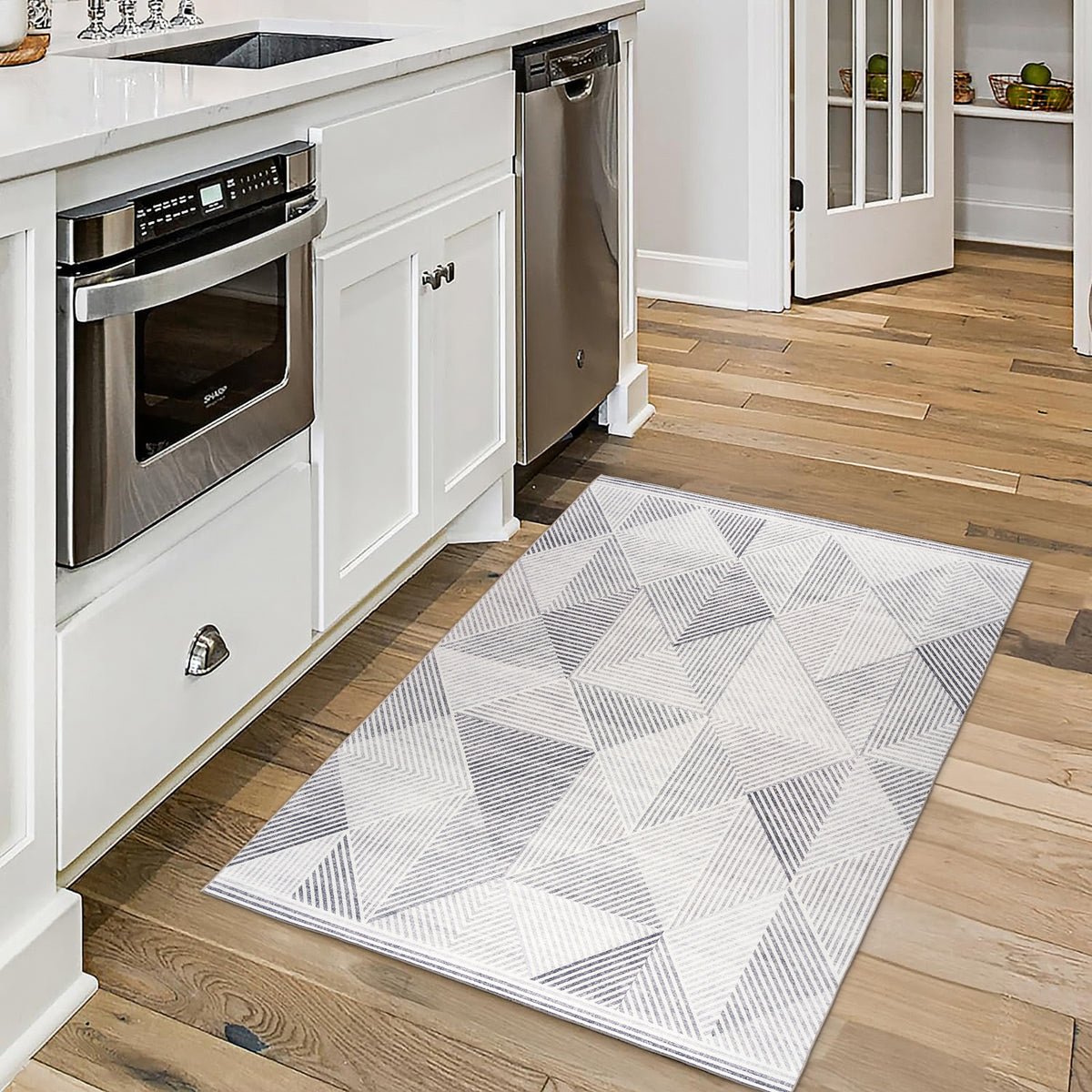Gray Ivory Area Rug, product view angle 7