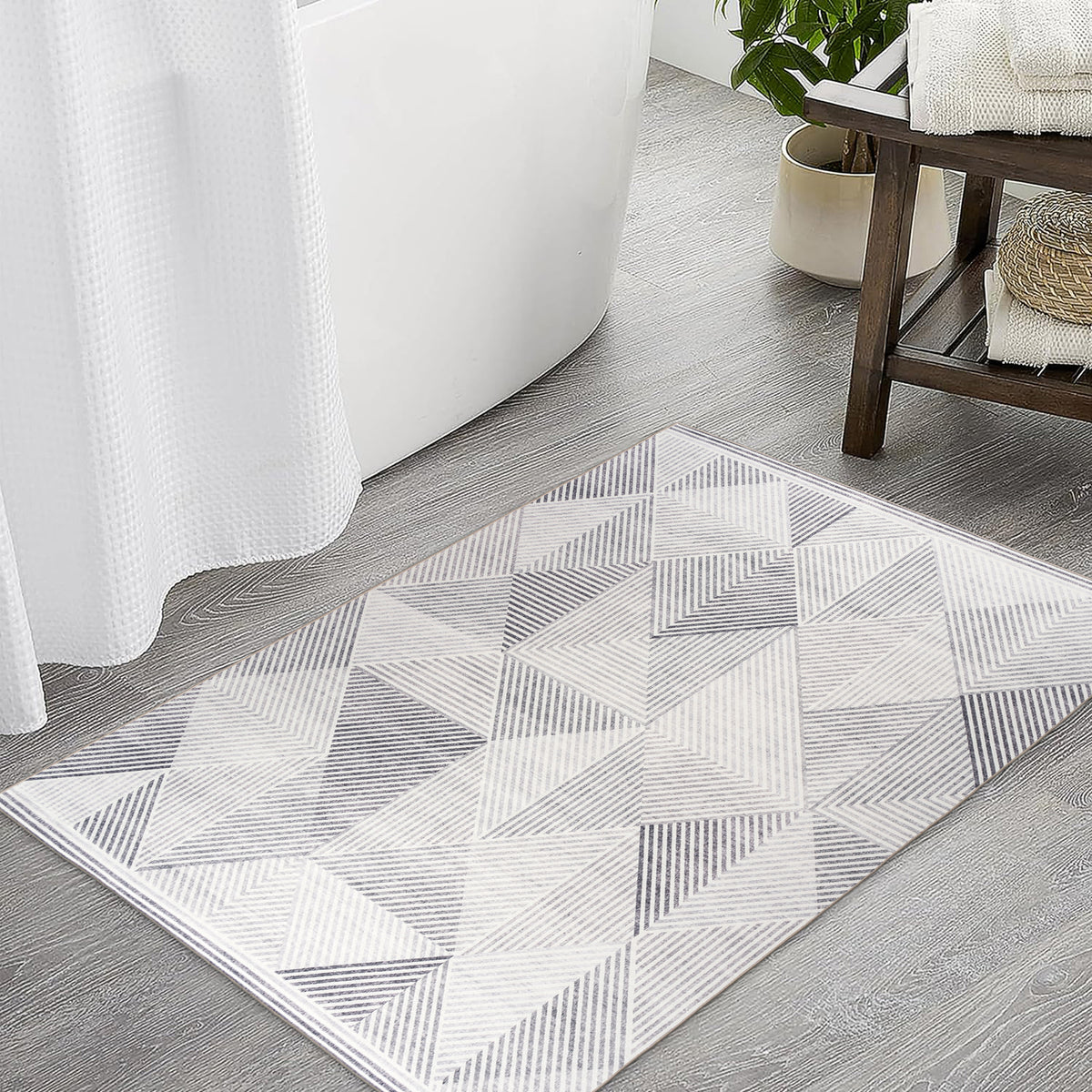 Gray Ivory Area Rug, product view angle 6