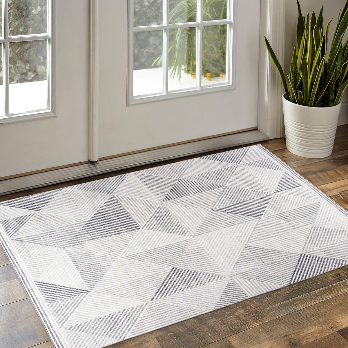 Gray Ivory Area Rug, product view angle 8