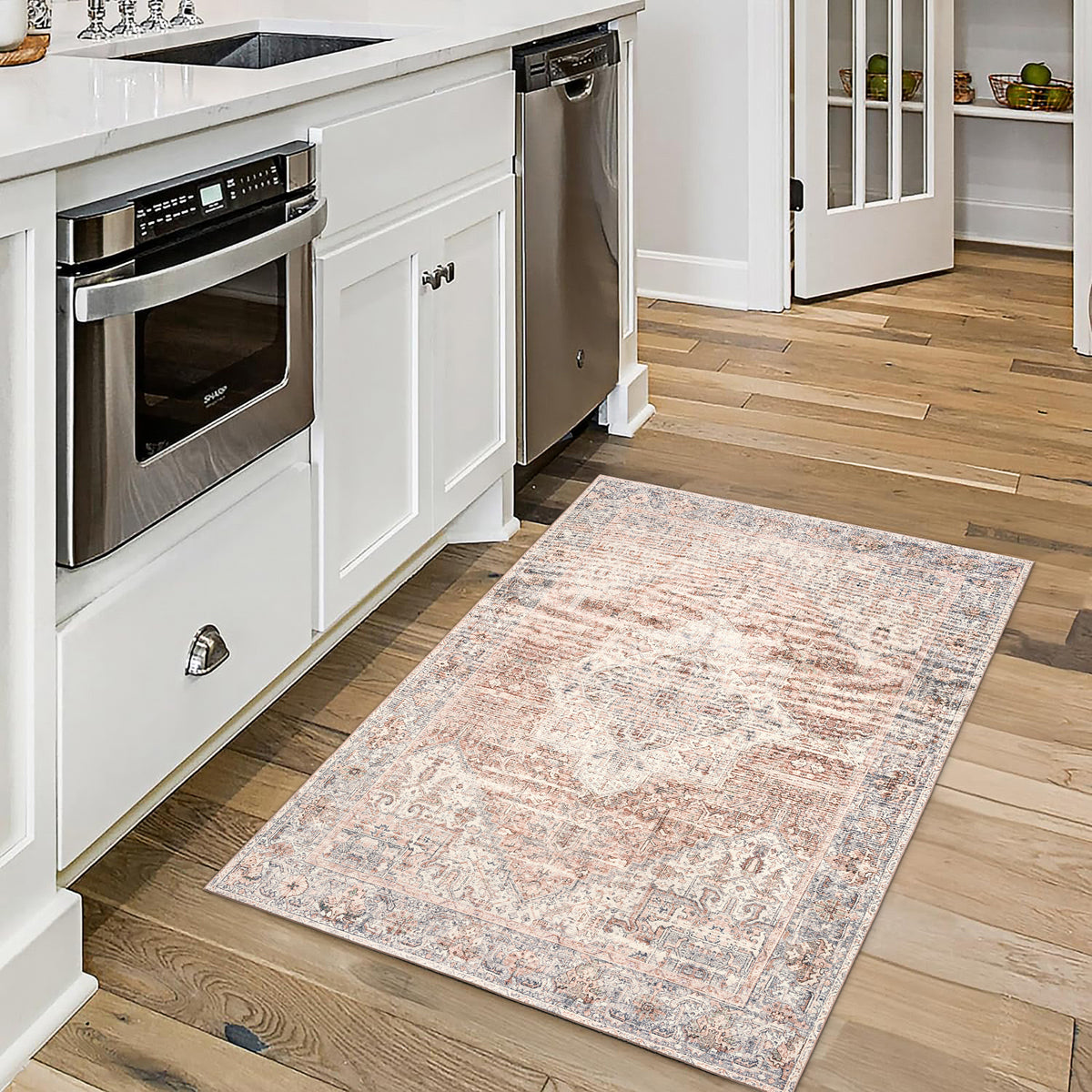 Gray Ivory Blush Area Rug, product view angle 11
