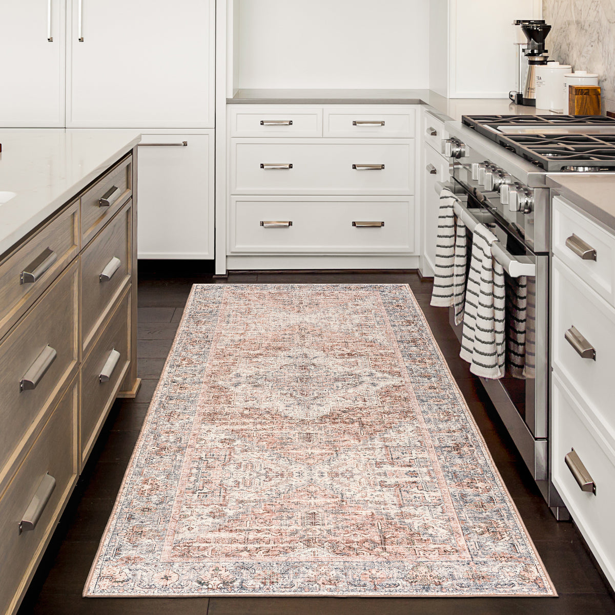 Gray Ivory Blush Area Rug, product view angle 7