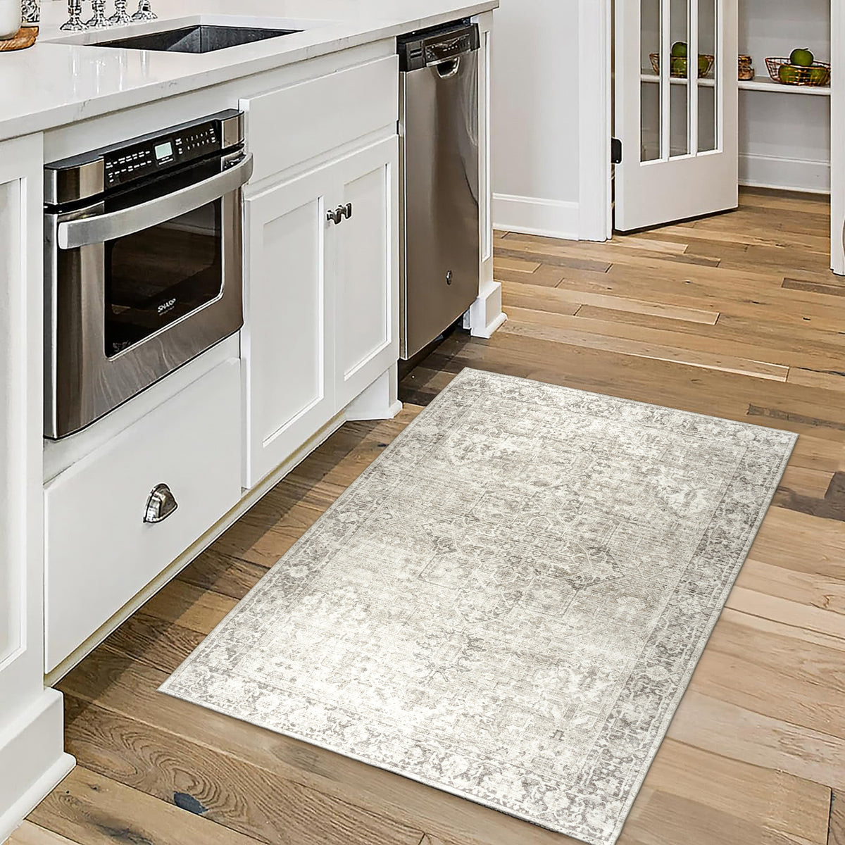 Beige Ivory Area Rug, product view angle 8