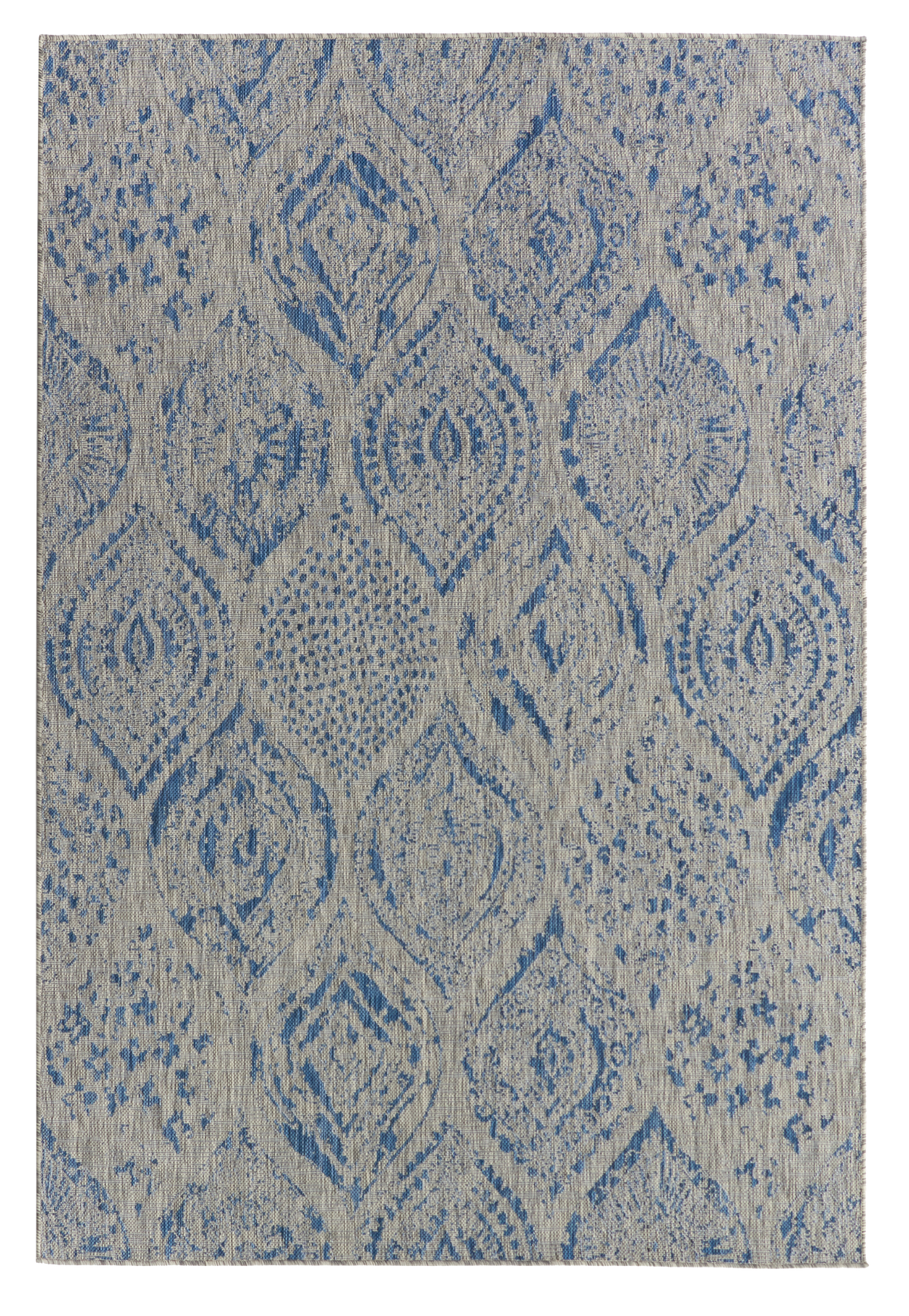 Blue Outdoor Rug, flat product shot of full pattern