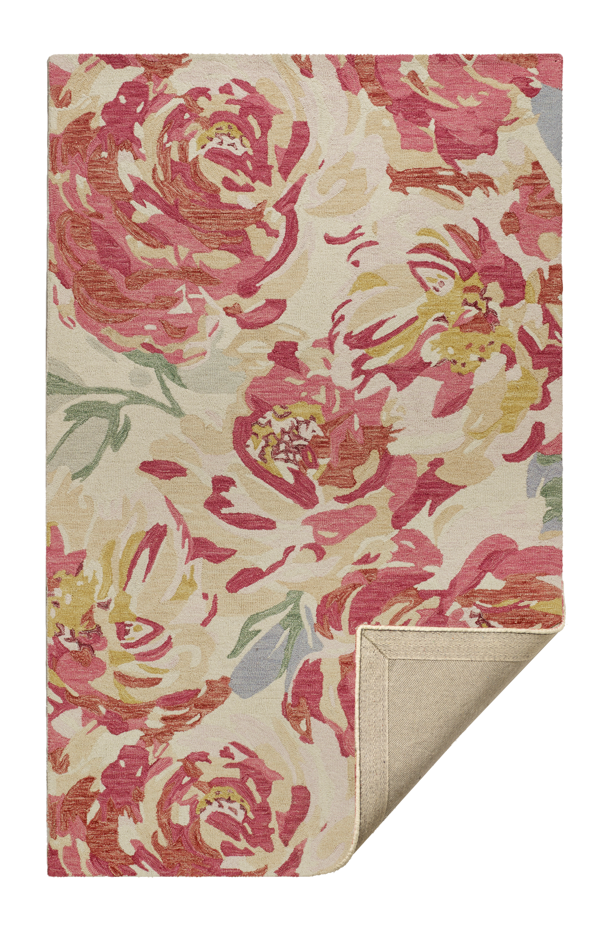 Multicolor Indoor Rug, folded corner detail
