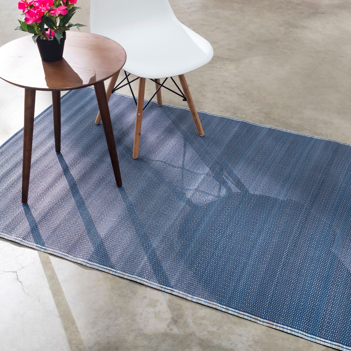 Turquoise Outdoor Rug, size view of rug laid flat 9x6