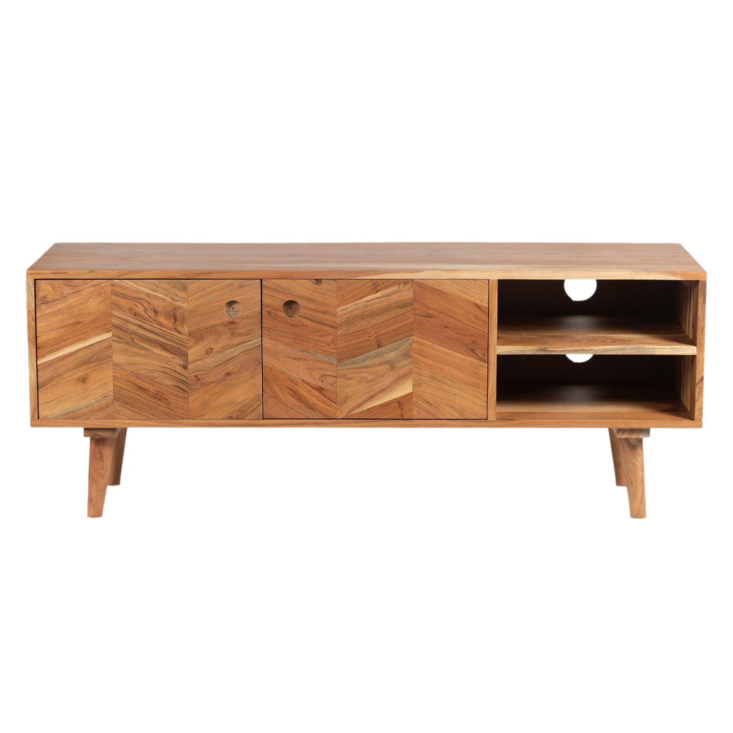 Harmony Mid-Century Acacia Wood Media Console For Living Room - Natural 51"
