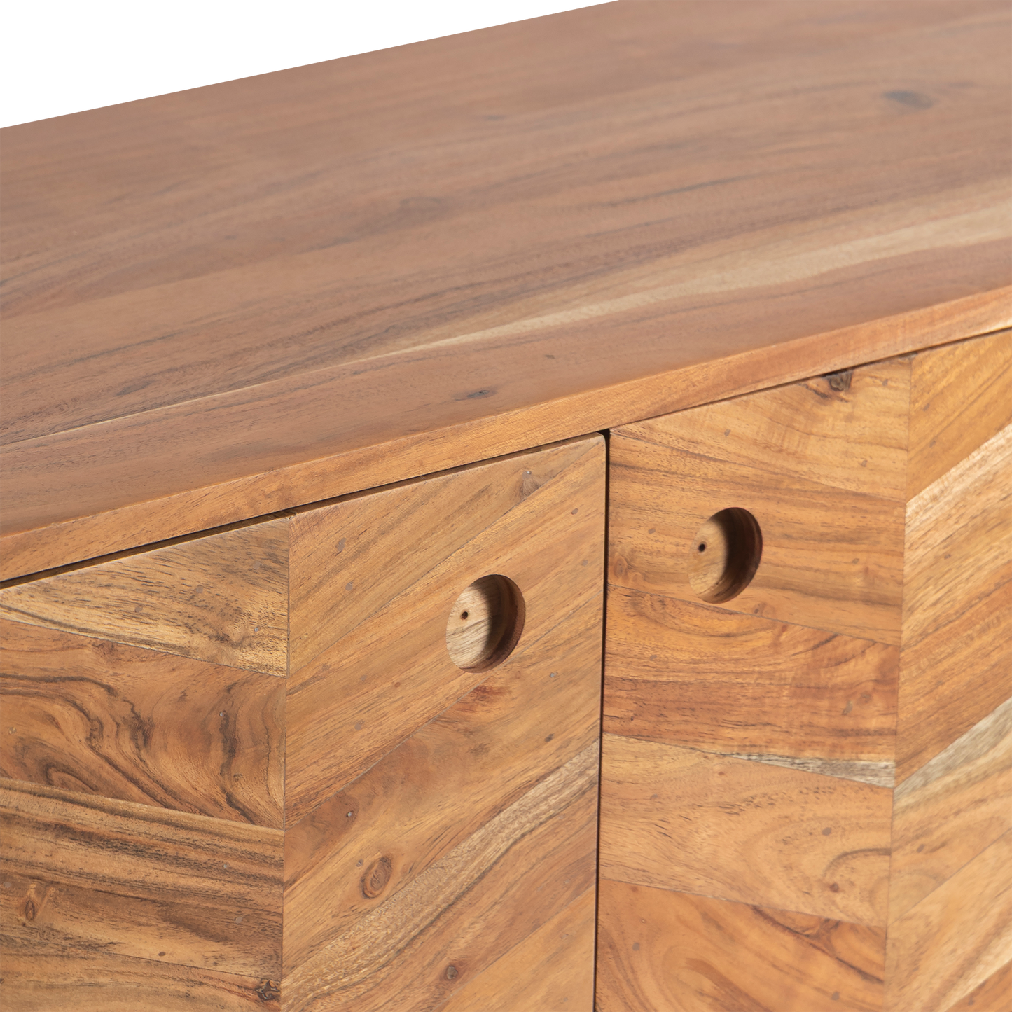 Harmony Mid-Century Acacia Wood Media Console For Living Room - Natural 51"