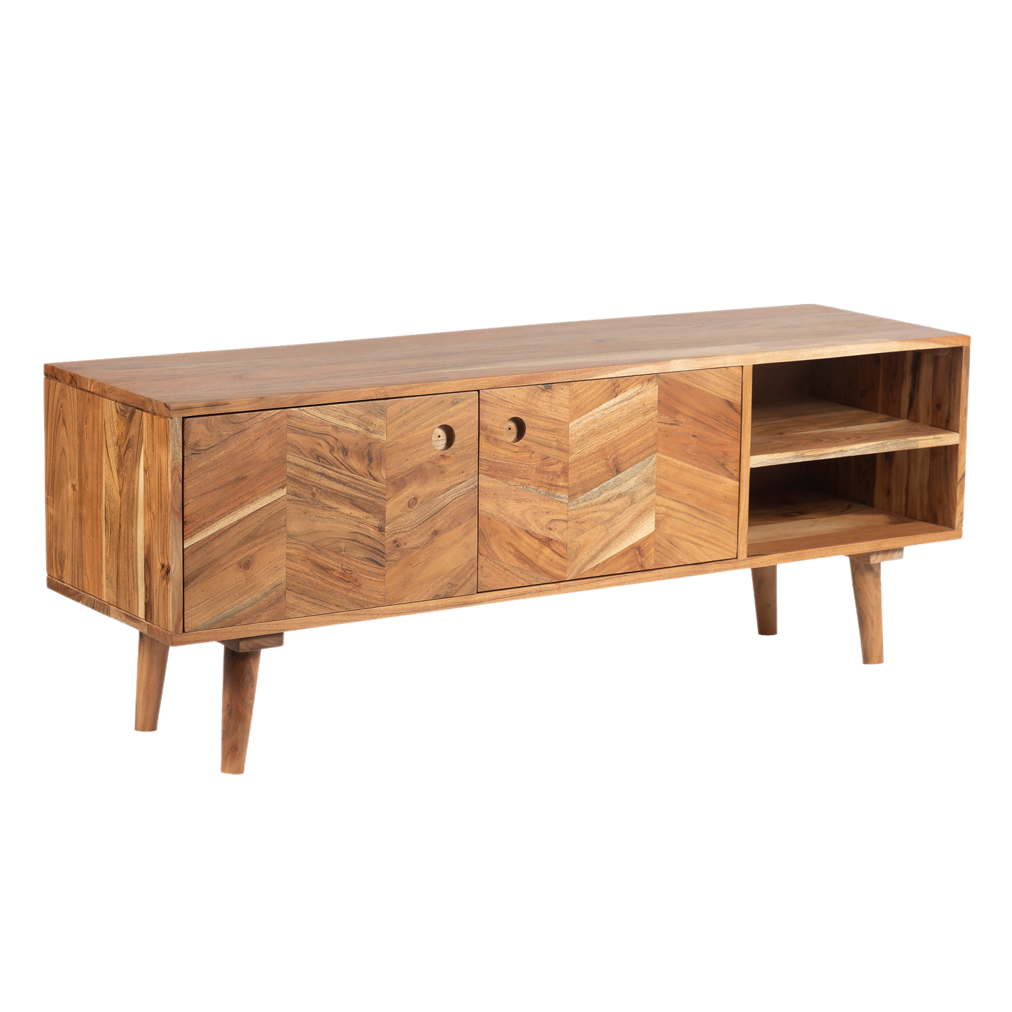 Harmony Mid-Century Acacia Wood Media Console For Living Room - Natural 51"