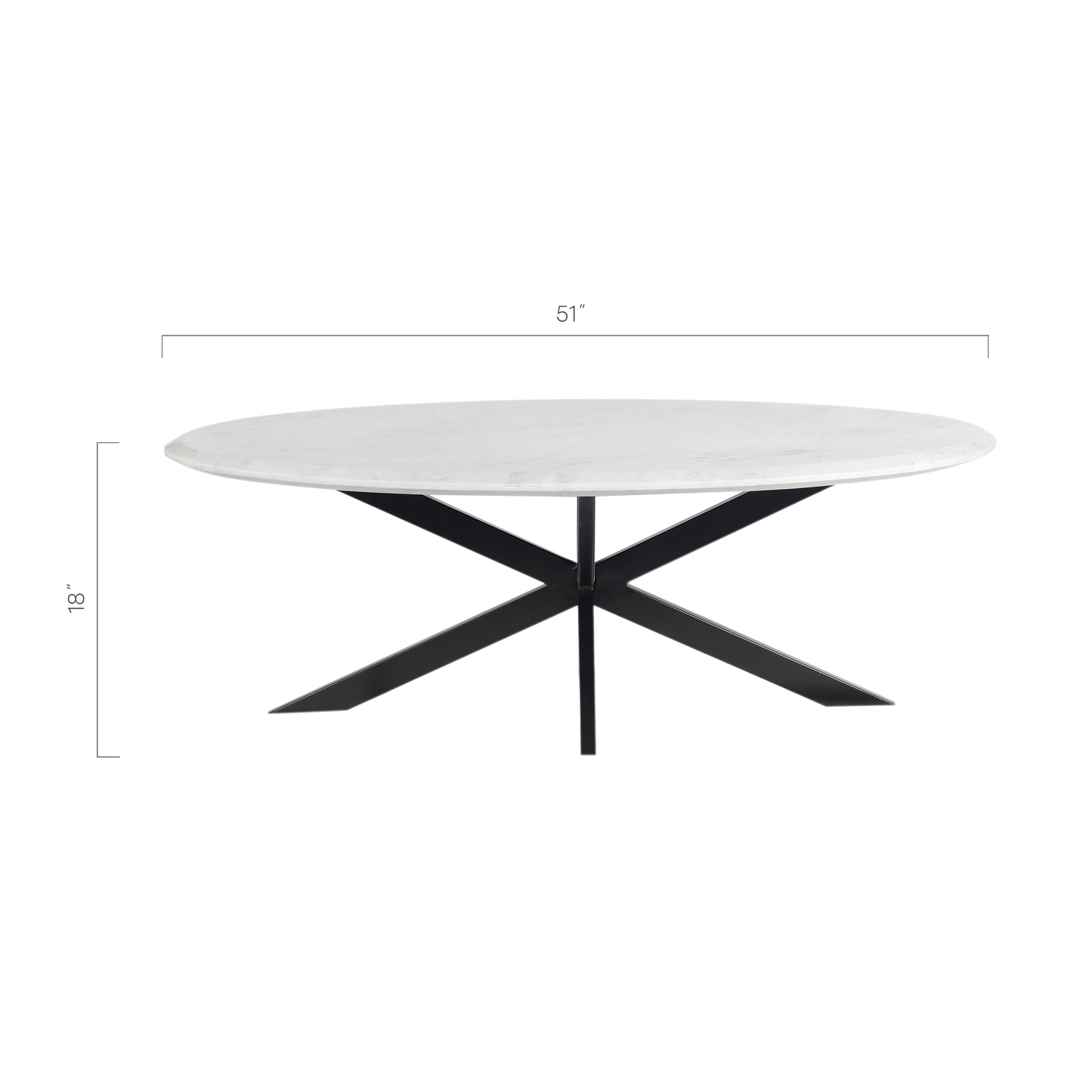 Harvest Starburst Marble Coffee Table for Living Room - 51" Oval