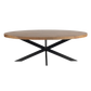 Harvest Starburst Mango Wood Coffee Table For Living Room - Natural 51" Oval