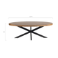 Harvest Starburst Mango Wood Coffee Table For Living Room - Natural 51" Oval
