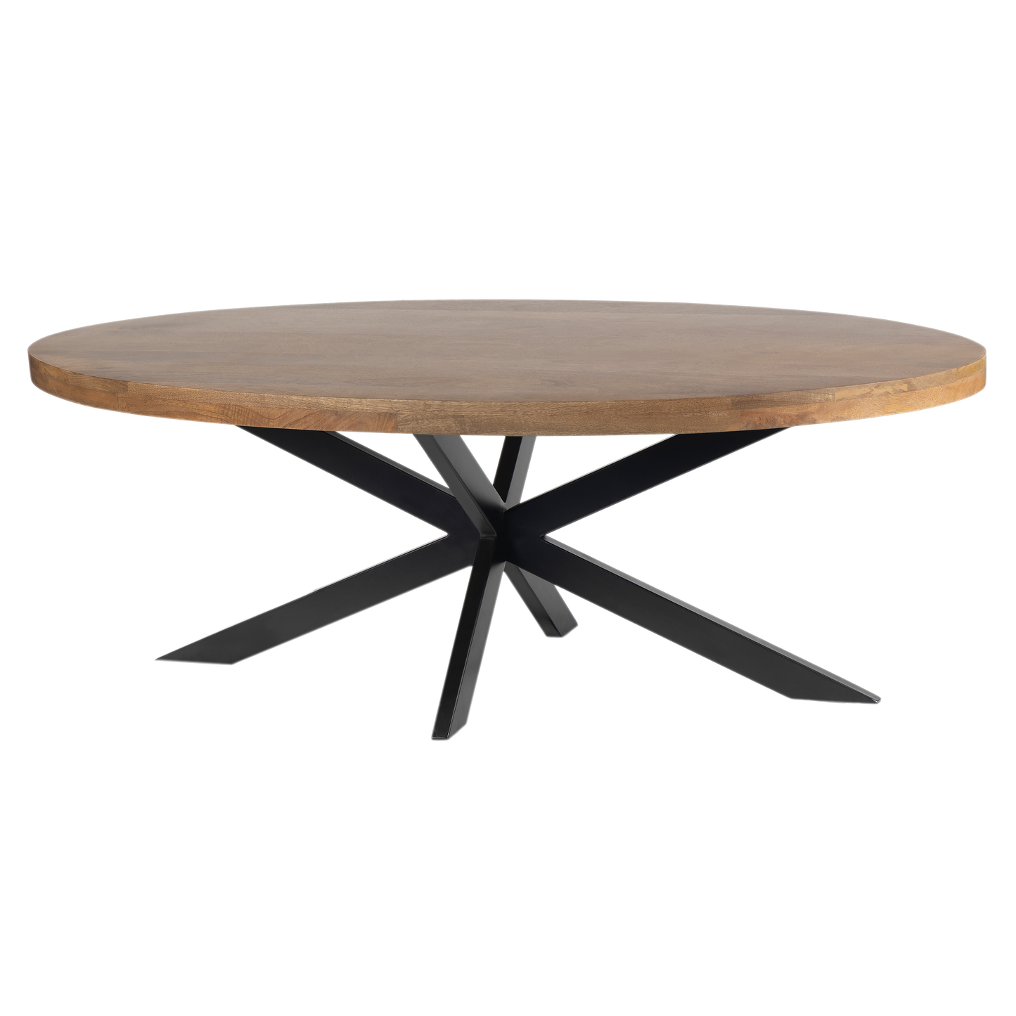 Harvest Starburst Mango Wood Coffee Table For Living Room - Natural 51" Oval