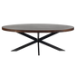 Harvest Starburst Mango Wood Coffee Table For Living Room - Walnut 51" Oval