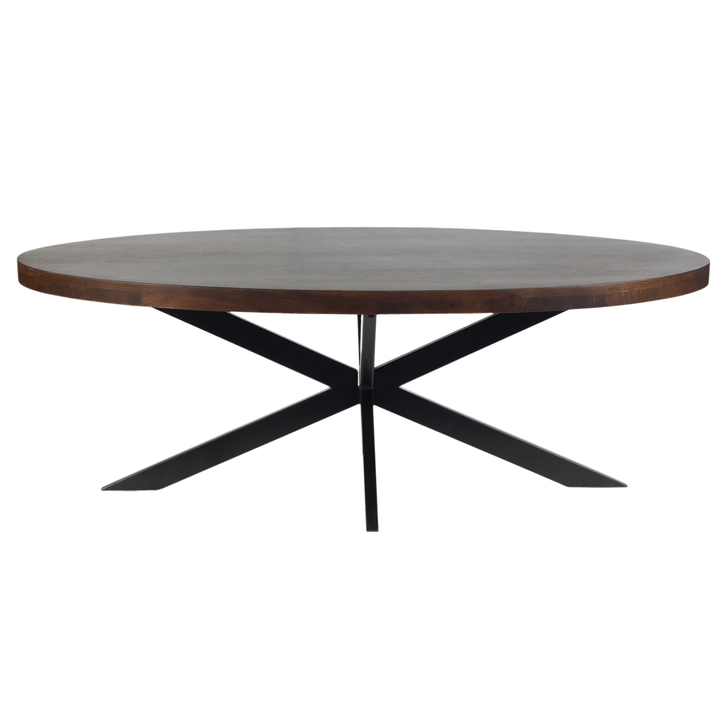 Harvest Starburst Mango Wood Coffee Table For Living Room - Walnut 51" Oval