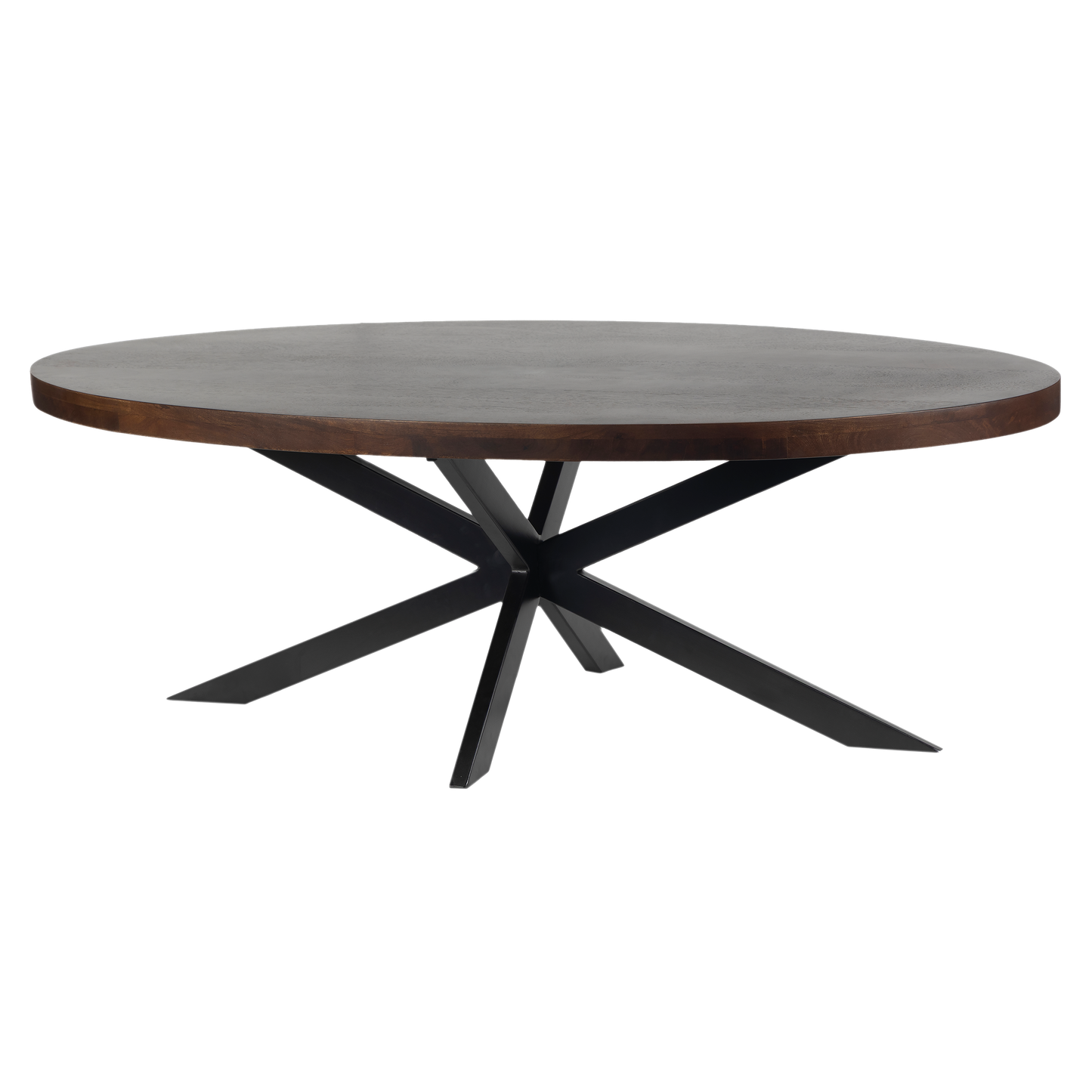 Harvest Starburst Mango Wood Coffee Table For Living Room - Walnut 51" Oval