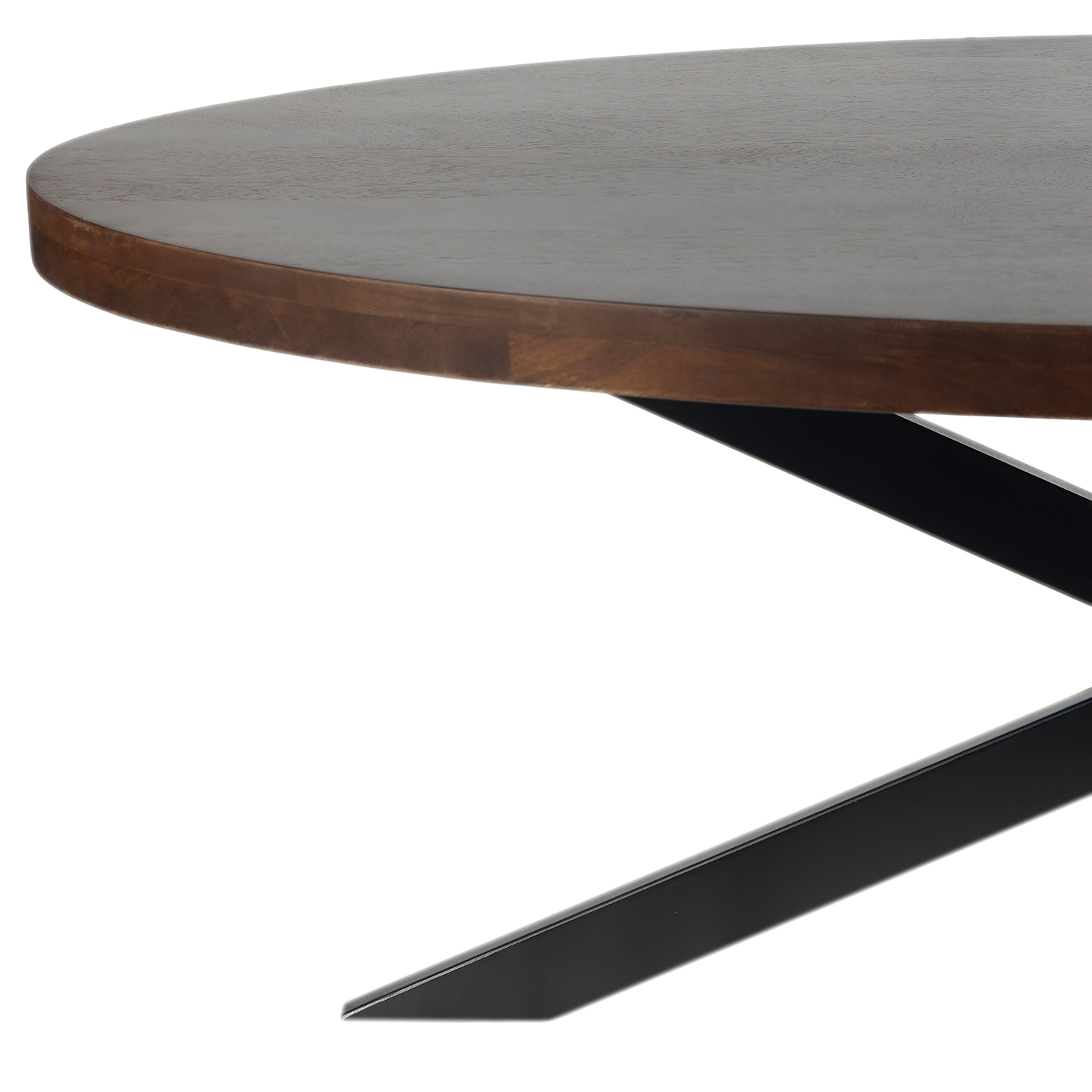 Harvest Starburst Mango Wood Coffee Table For Living Room - Walnut 51" Oval