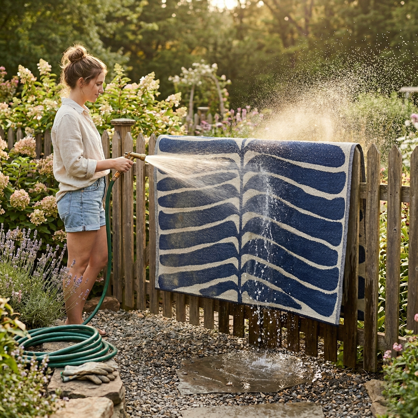Hilo - Navy Blue Outdoor Rug for Patio