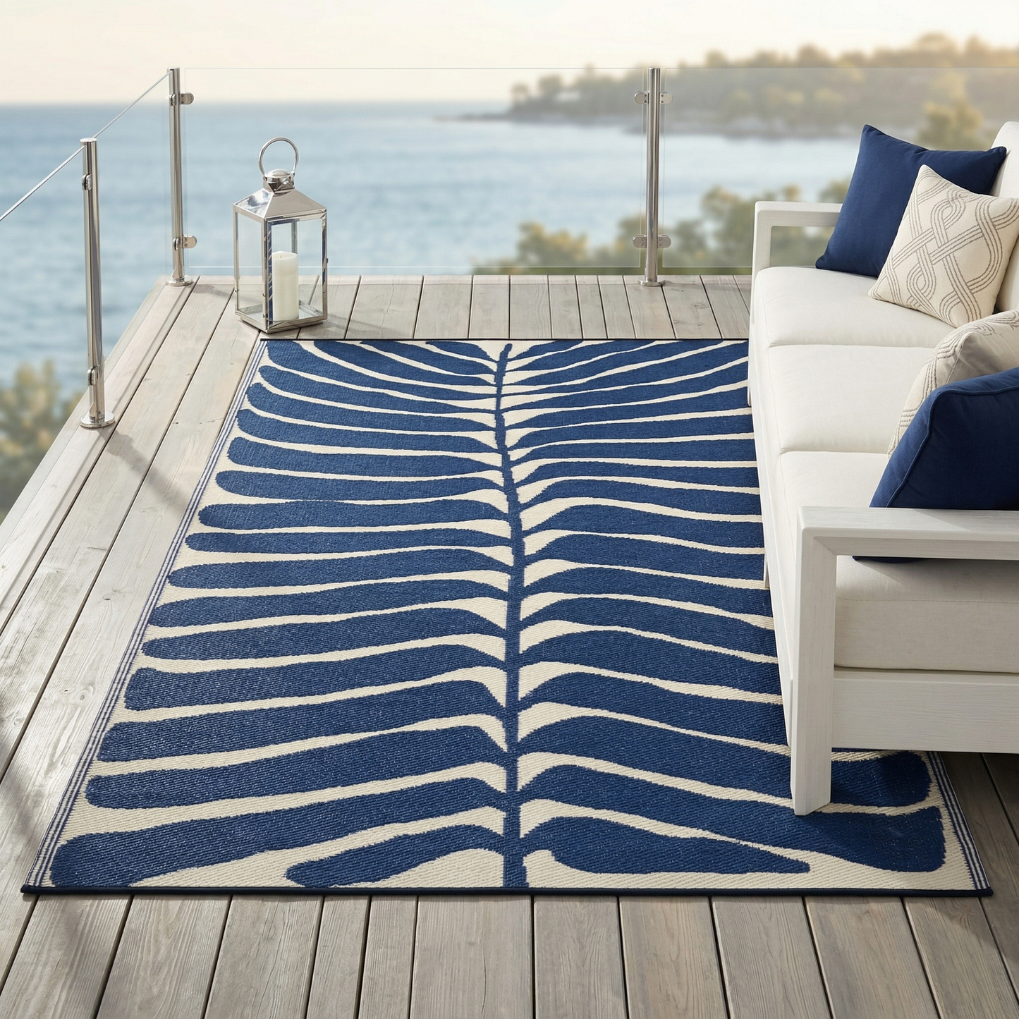 Hilo - Navy Blue Outdoor Rug for Patio