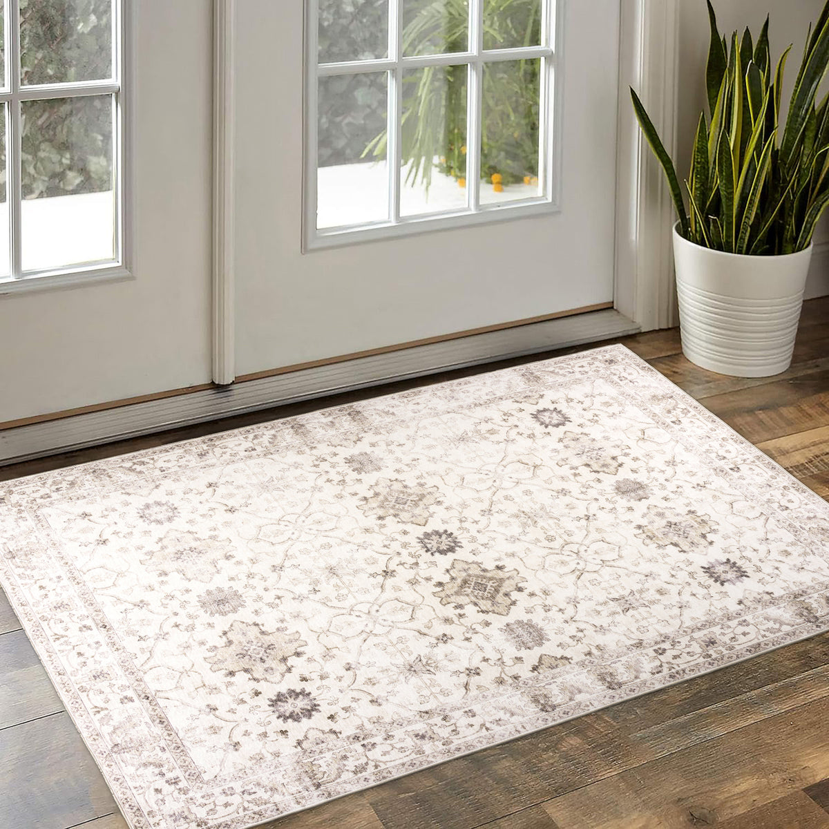 Beige Ivory Area Rug, product view angle 7